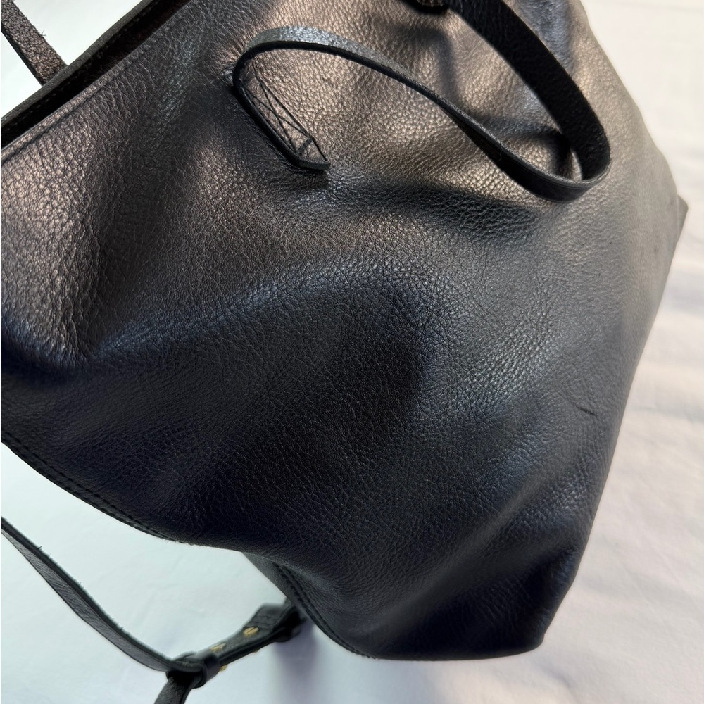 Madewell Zip Top Black Leather Transport Bag - Picture 11 of 12